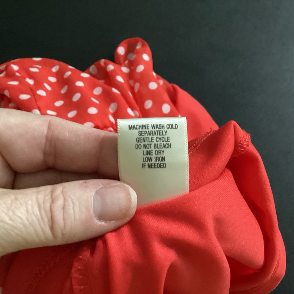 Emma Michele Womens White Polka Dot Red Dress Round Neck Sleeveless Sz 24W Midi - Picture 7 of 12